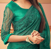 Emerald Green Designer Embroidered Silk Wedding Saree-Saira's Boutique