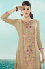 Beige Designer Embroidered Georgette Kurti-Saira's Boutique