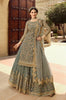 Gray Designer Embroidered Net Wedding Kurti Style Lehenga-Saira's Boutique