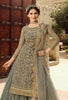 Gray Designer Embroidered Net Wedding Kurti Style Lehenga-Saira's Boutique