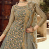 Gray Designer Embroidered Net Wedding Kurti Style Lehenga-Saira's Boutique