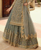 Gray Designer Embroidered Net Wedding Kurti Style Lehenga-Saira's Boutique