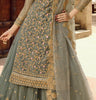 Gray Designer Embroidered Net Wedding Kurti Style Lehenga-Saira's Boutique