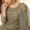 Gray Designer Embroidered Net Wedding Kurti Style Lehenga-Saira's Boutique