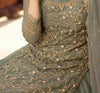 Gray Designer Embroidered Net Wedding Kurti Style Lehenga-Saira's Boutique