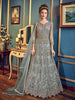 Gray Designer Heavy Embroidered Net Wedding Anarkali Gown-Saira's Boutique