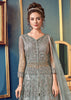 Gray Designer Heavy Embroidered Net Wedding Anarkali Gown-Saira's Boutique