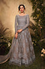 Gray Mauve Designer Heavy Embroidered Wedding Anarkali Gown-Saira's Boutique