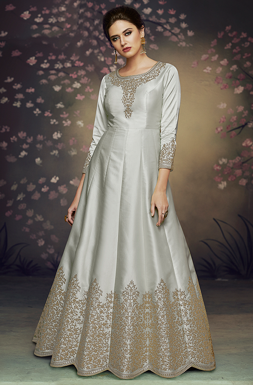 Silk anarkali deals gown