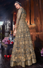 Gray & Gold Designer Embroidered Silk Bridal Anarkali Gown-Saira's Boutique