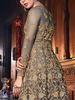 Gray & Gold Designer Embroidered Silk Bridal Anarkali Gown-Saira's Boutique