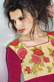 Magenta Embroidered Pashmina Kurti-Saira's Boutique