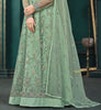 Laurel Green Designer Embroidered Net Wedding Anarkali Suit-Saira's Boutique