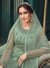 Laurel Green Designer Embroidered Net Wedding Anarkali Suit-Saira's Boutique