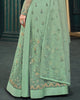 Laurel Green Designer Embroidered Net Wedding Anarkali Suit-Saira's Boutique