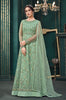 Laurel Green Designer Embroidered Net Wedding Anarkali Suit-Saira's Boutique