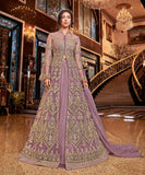 Lavender Designer Embroidered Lehenga Style Bridal Anarkali Suit-Saira's Boutique