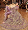 Lavender Designer Embroidered Lehenga Style Bridal Anarkali Suit-Saira's Boutique