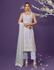 Lavender Designer Embroidered Party Wear Lucknowi Pant Suit-Saira's Boutique