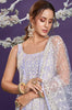 Lavender Designer Embroidered Party Wear Lucknowi Pant Suit-Saira's Boutique
