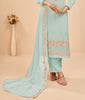 Light Blue Designer Embroidered Party Wear Georgette Pant Suit-Saira's Boutique