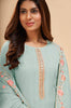 Light Blue Designer Embroidered Party Wear Georgette Pant Suit-Saira's Boutique