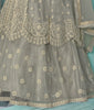 Light Gray Designer Embroidered Lehenga Style Anarkali Suit-Saira's Boutique