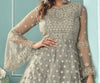 Light Gray Designer Embroidered Lehenga Style Anarkali Suit-Saira's Boutique