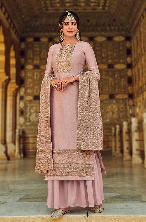 Trendy silk cream sharara suit - G3-WSS40570 | G3fashion.com