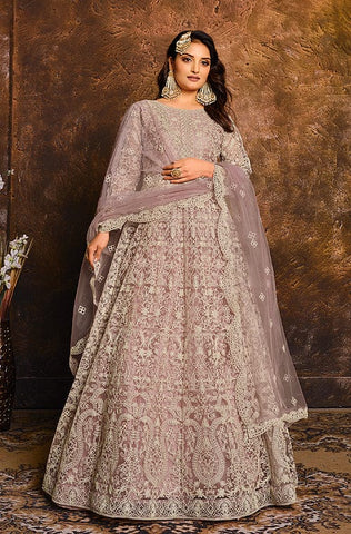 Palm Green Designer Heavy Embroidered Wedding Anarkali Gown