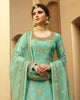 Light Sea Green Designer Embroidered Jacquard Wedding Palazzo Suit-Saira's Boutique