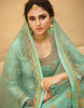 Light Sea Green Designer Embroidered Jacquard Wedding Palazzo Suit-Saira's Boutique
