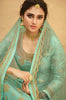 Light Sea Green Designer Embroidered Jacquard Wedding Palazzo Suit-Saira's Boutique