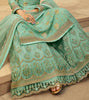 Light Sea Green Designer Embroidered Jacquard Wedding Palazzo Suit-Saira's Boutique