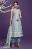Light Steel Blue Designer Embroidered Party Wear Lucknowi Pant Suit-Saira's Boutique