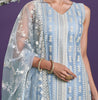 Light Steel Blue Designer Embroidered Party Wear Lucknowi Pant Suit-Saira's Boutique