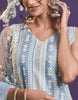 Light Steel Blue Designer Embroidered Party Wear Lucknowi Pant Suit-Saira's Boutique