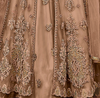 Light Brown Designer Embroidered Satin Bridal Anarkali Gown-Saira's Boutique