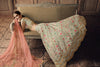 Light Gray & Peach Designer Heavy Embroidered Silk Wedding Lehenga-Saira's Boutique