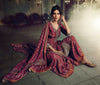 Magenta Designer Embroidered Silk Wedding Gharara Suit-Saira's Boutique