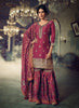 Magenta Designer Embroidered Silk Wedding Gharara Suit-Saira's Boutique