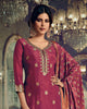 Magenta Designer Embroidered Silk Wedding Gharara Suit-Saira's Boutique