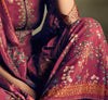 Magenta Designer Embroidered Silk Wedding Gharara Suit-Saira's Boutique