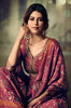 Magenta Designer Embroidered Silk Wedding Gharara Suit-Saira's Boutique