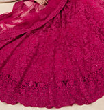 Magenta Pink Designer Heavy Embroidered Bridal Lehenga-Saira's Boutique