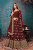 Maroon Designer Embroidered Georgette Anarkali Suit-Saira's Boutique