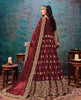 Maroon Designer Embroidered Georgette Anarkali Suit-Saira's Boutique