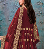 Maroon Designer Embroidered Georgette Anarkali Suit-Saira's Boutique