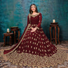 Maroon Designer Embroidered Georgette Anarkali Suit-Saira's Boutique