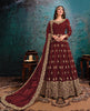 Maroon Designer Embroidered Georgette Anarkali Suit-Saira's Boutique